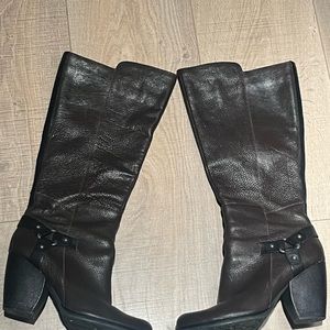 Kork Ease tall brown leather boot.